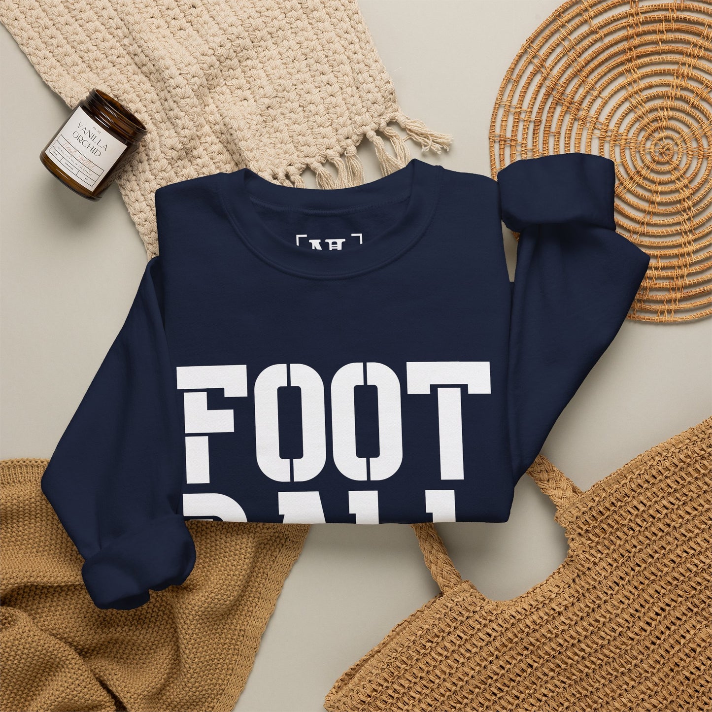 Football Mom Crewneck Sweatshirt (White Text)