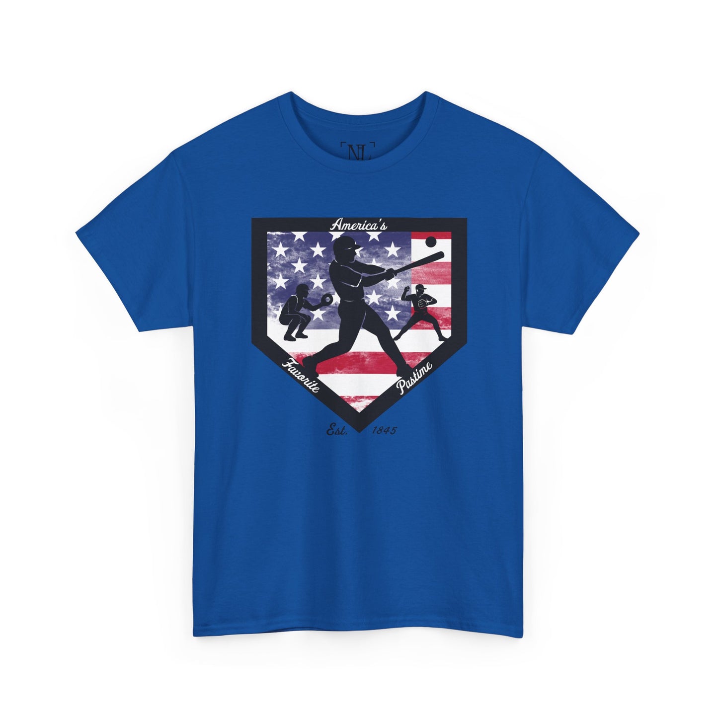Baseball Home Plate American Flag T‑Shirt – America's Favorite Pastime Design