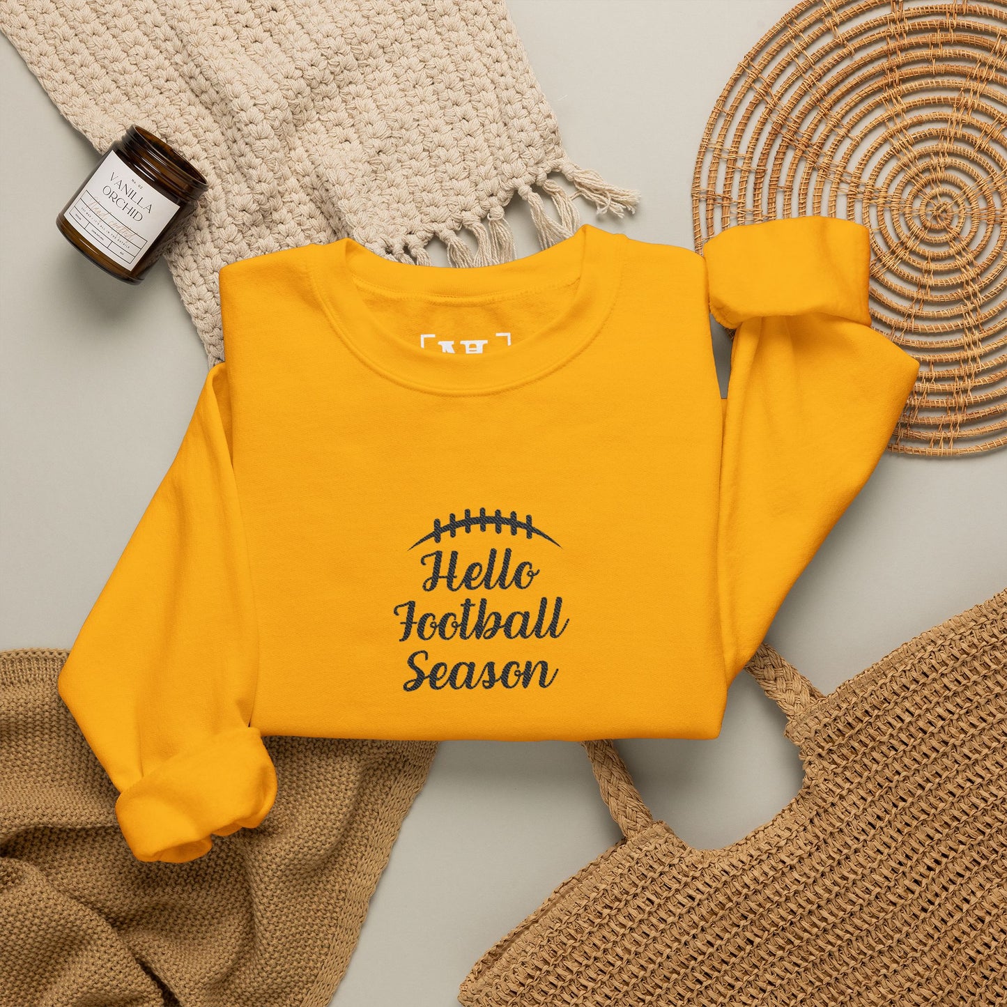 Hello Football Season Sweatshirt — Cozy Game Day Crewneck