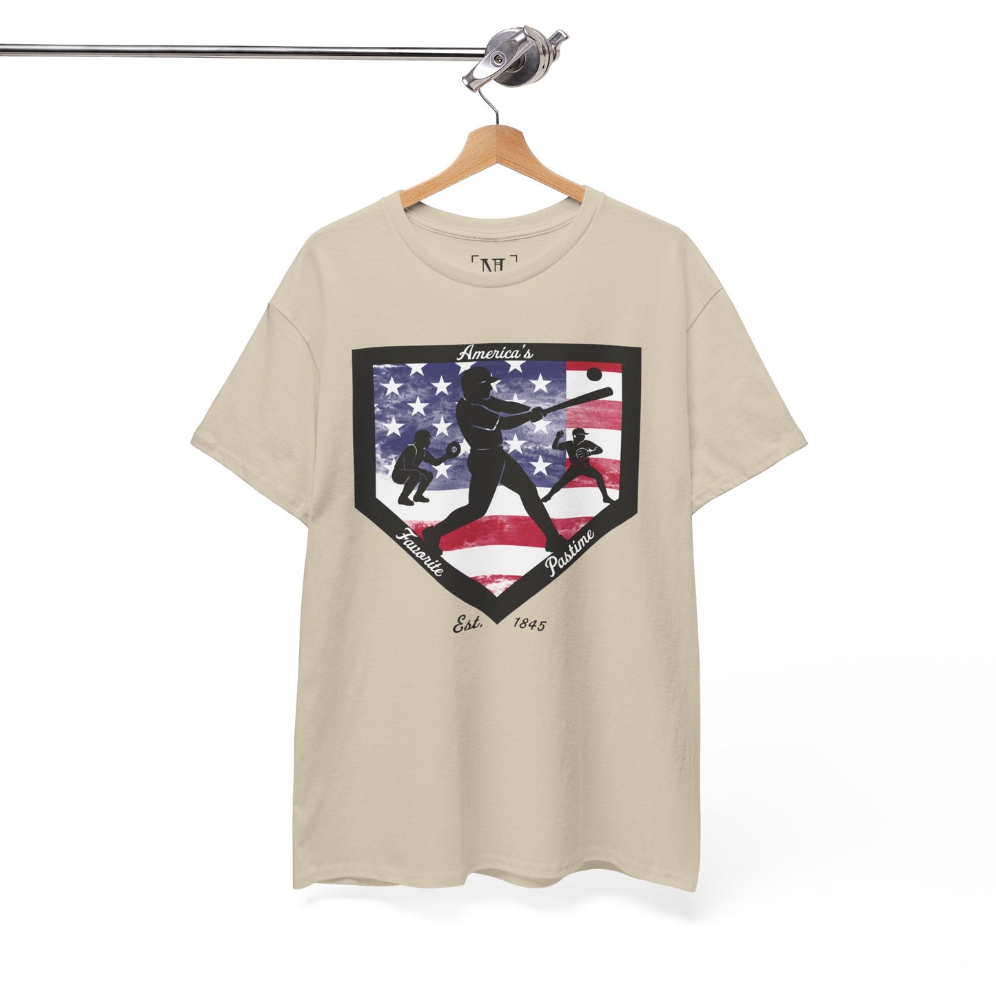 Baseball Home Plate American Flag T‑Shirt – America's Favorite Pastime Design