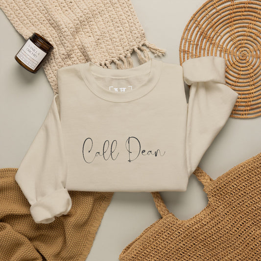 Call Dean - Hockey Romance Inspired Embroidered Sweatshirt