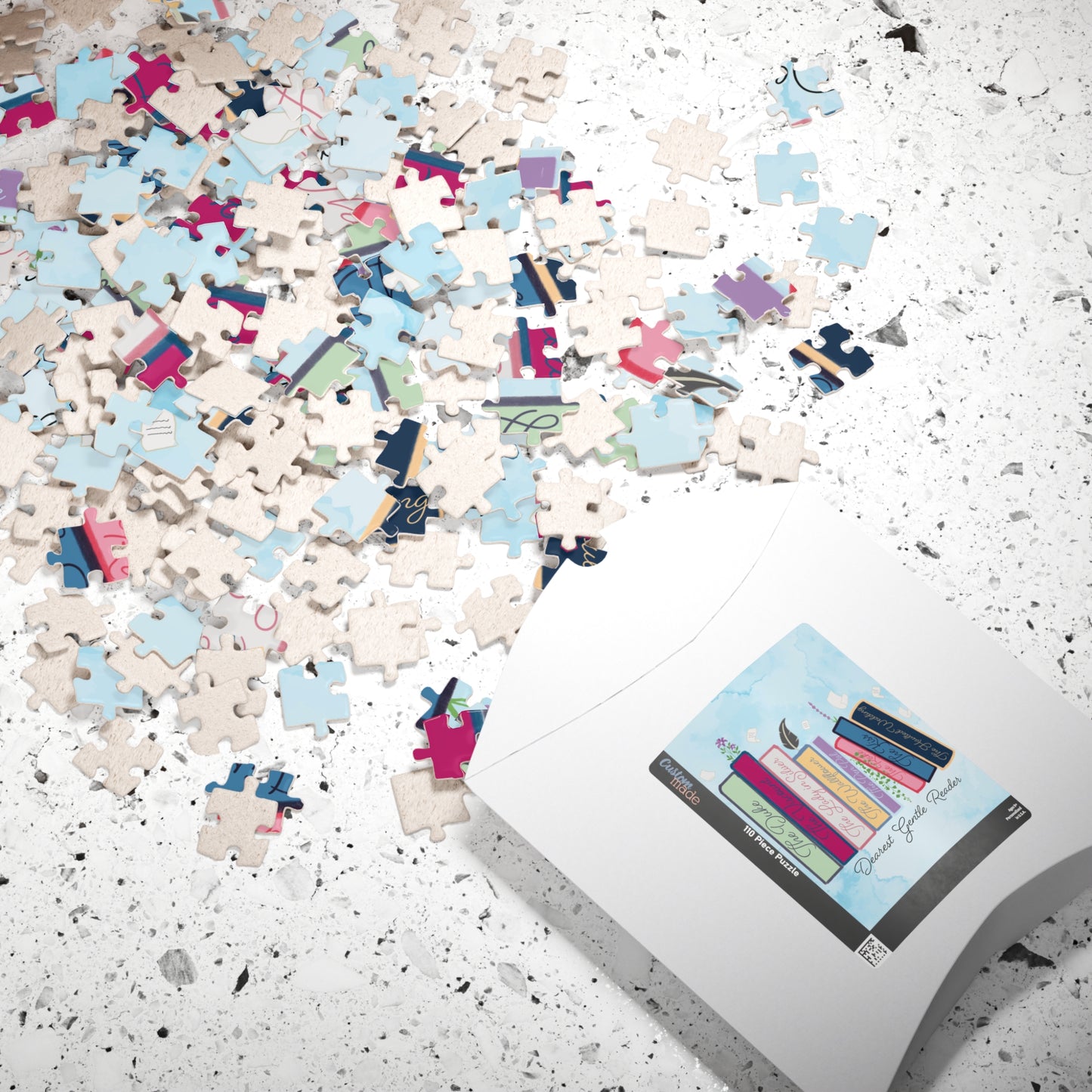 Dearest Gentle Reader Book Stack - Regency Romance Inspired Jigsaw Puzzle