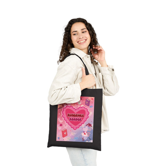 Romance Reader Tote Bag — Cute Heart Booklover Canvas Tote