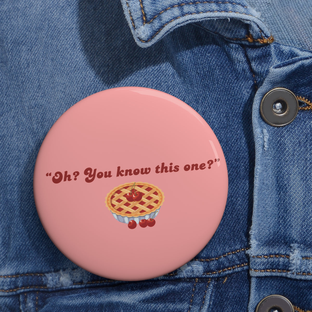 Oh? You know this one? Cherry Pie - Hockey Romance Inspired Pin Button