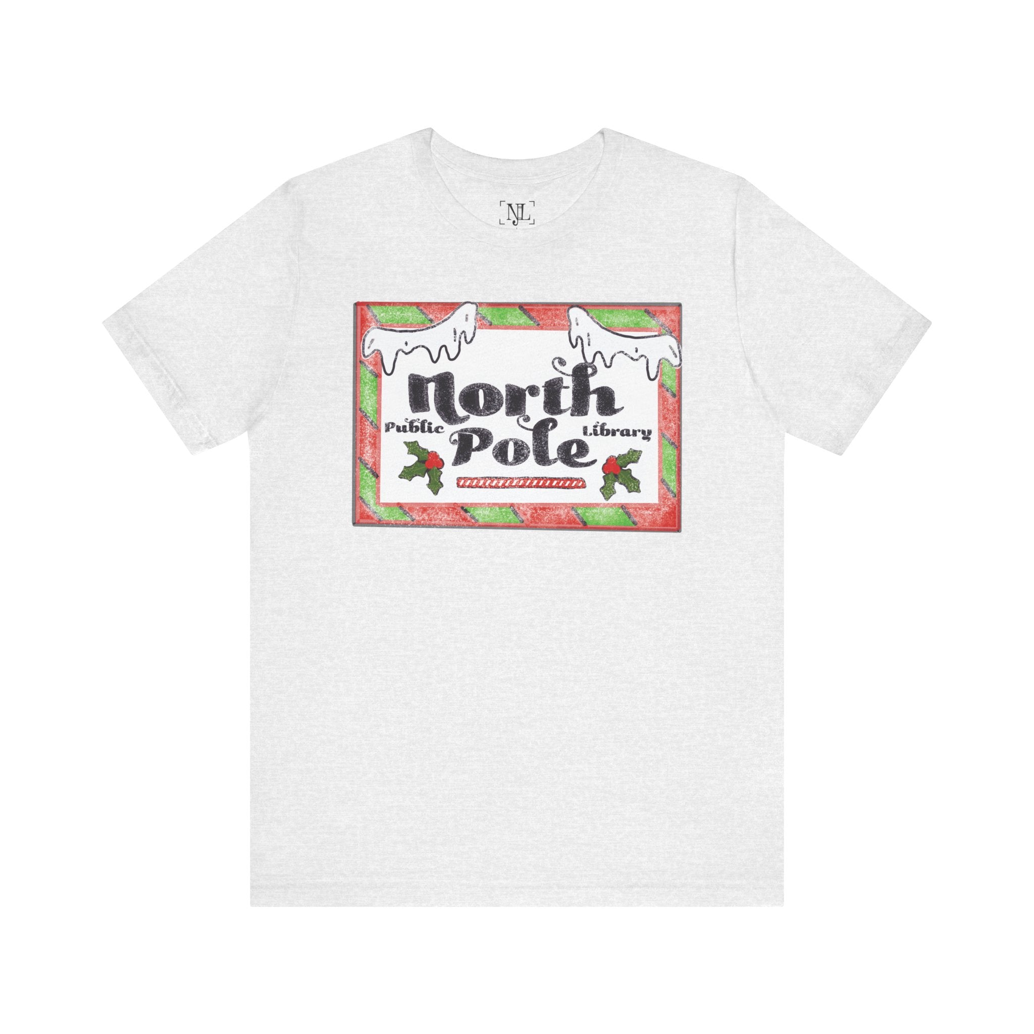 North Pole Library Short Sleeve Christmas Tee