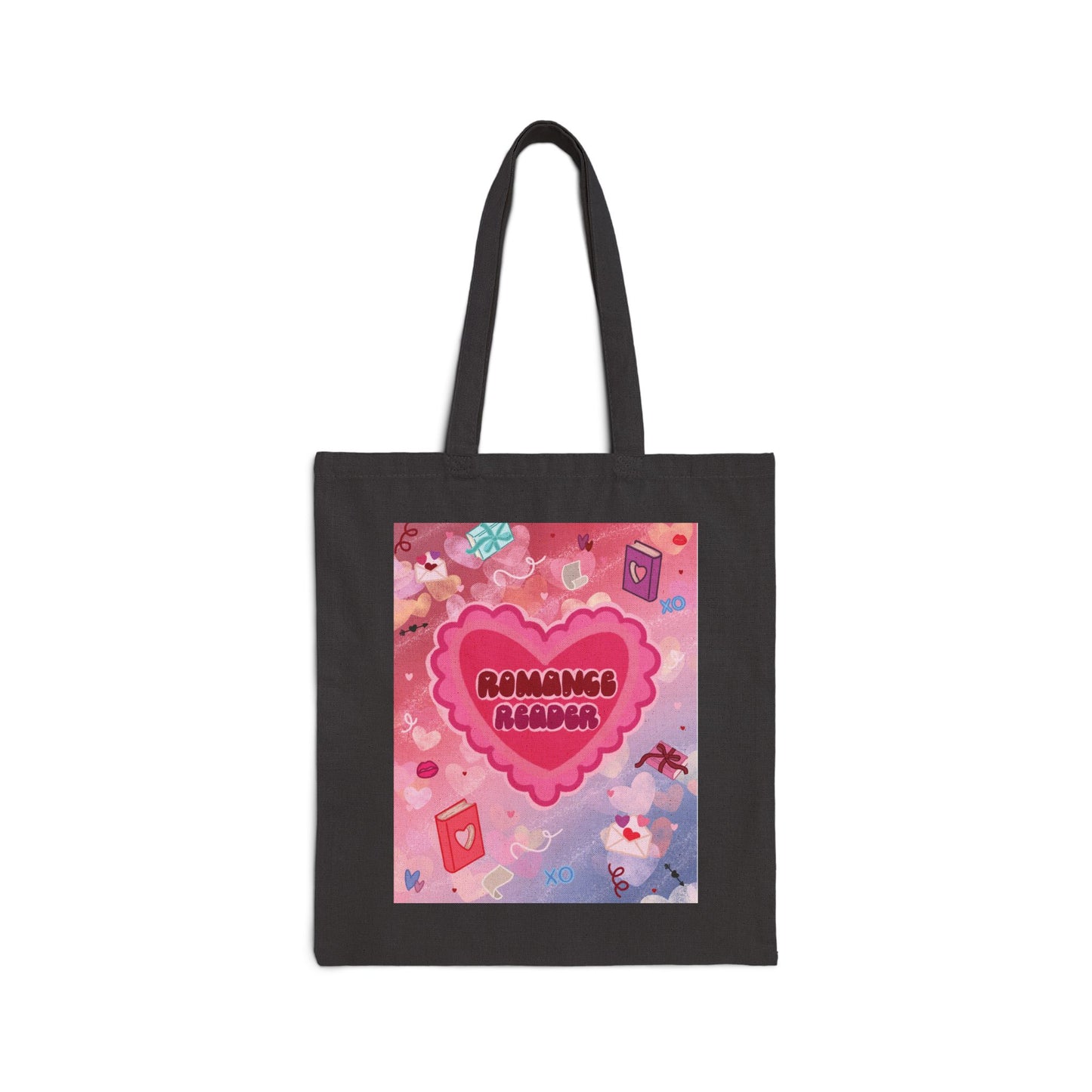 Romance Reader Tote Bag — Cute Heart Booklover Canvas Tote