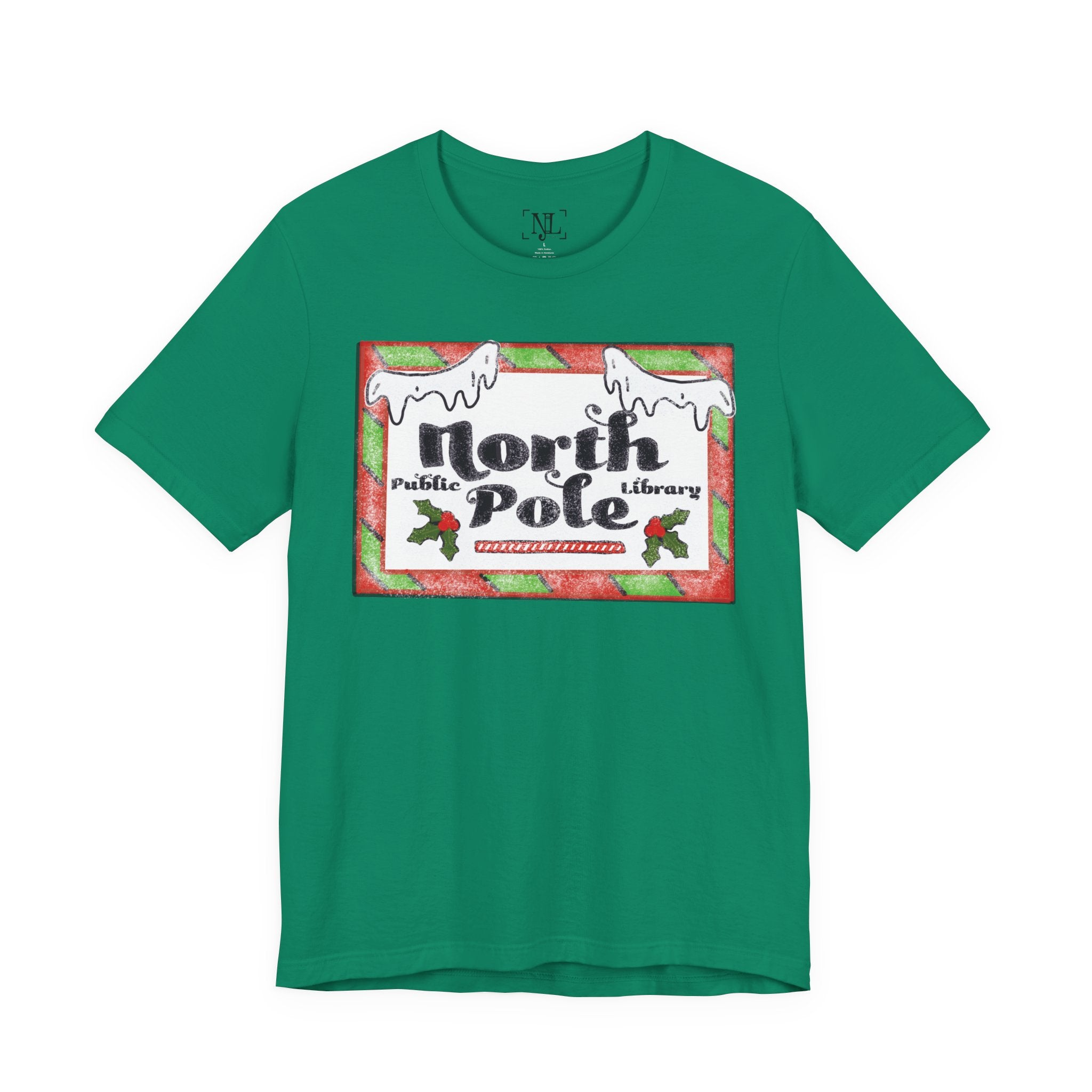 North Pole Library Short Sleeve Christmas Tee