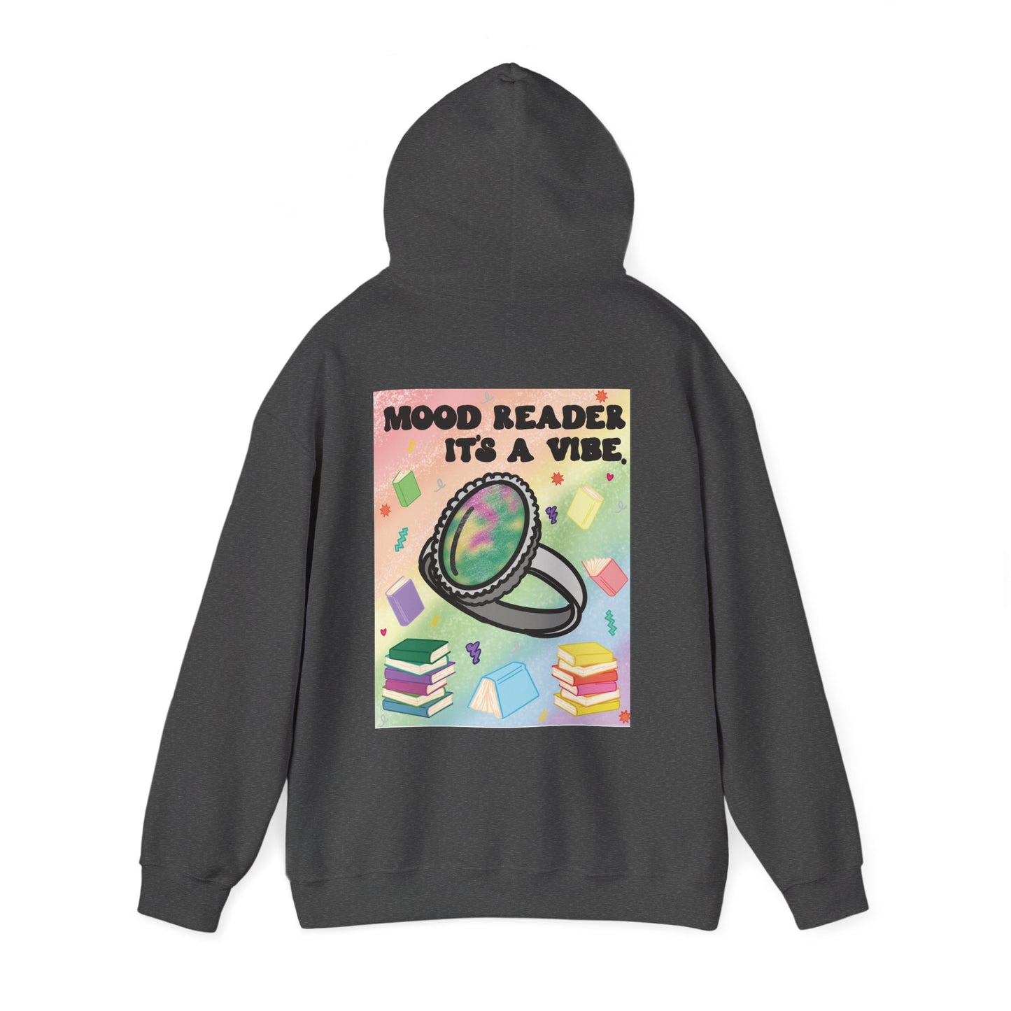 Mood Reader It's a Vibe Book Lover Pullover Graphic Hoodie (White Text)