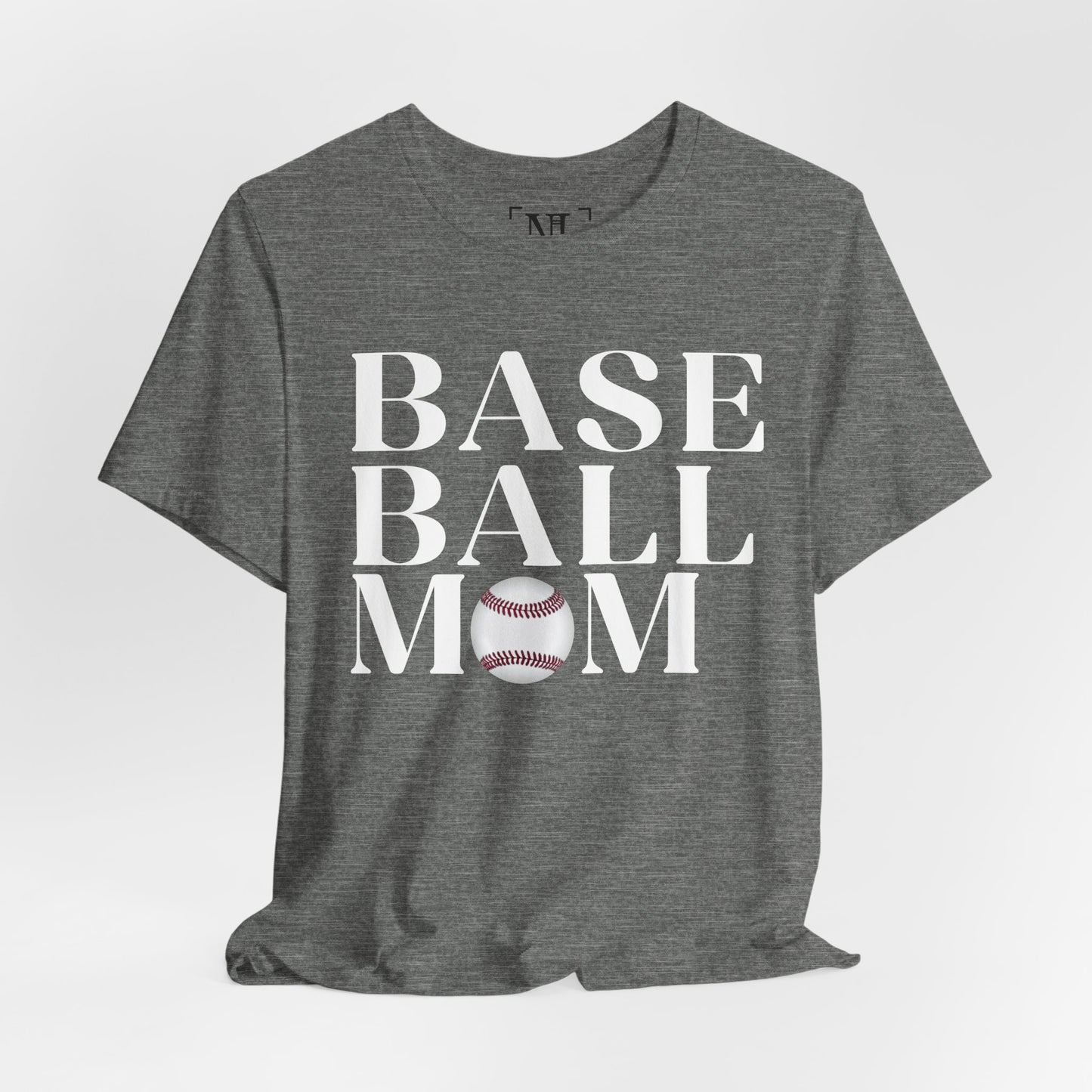 Baseball Mom T-Shirt – Retro Script with Baseball Graphic