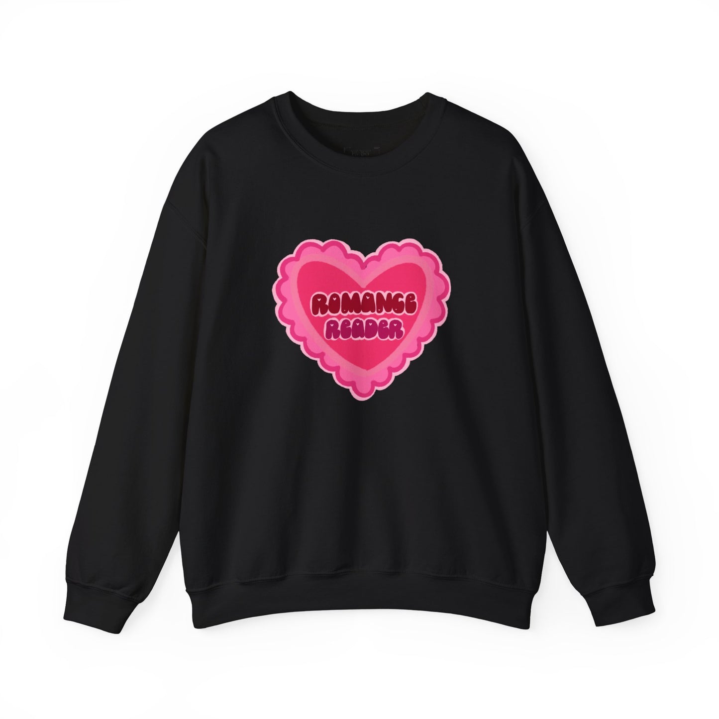 Romance Reader Heart Logo - Cozy Bookish Crewneck Sweatshirt