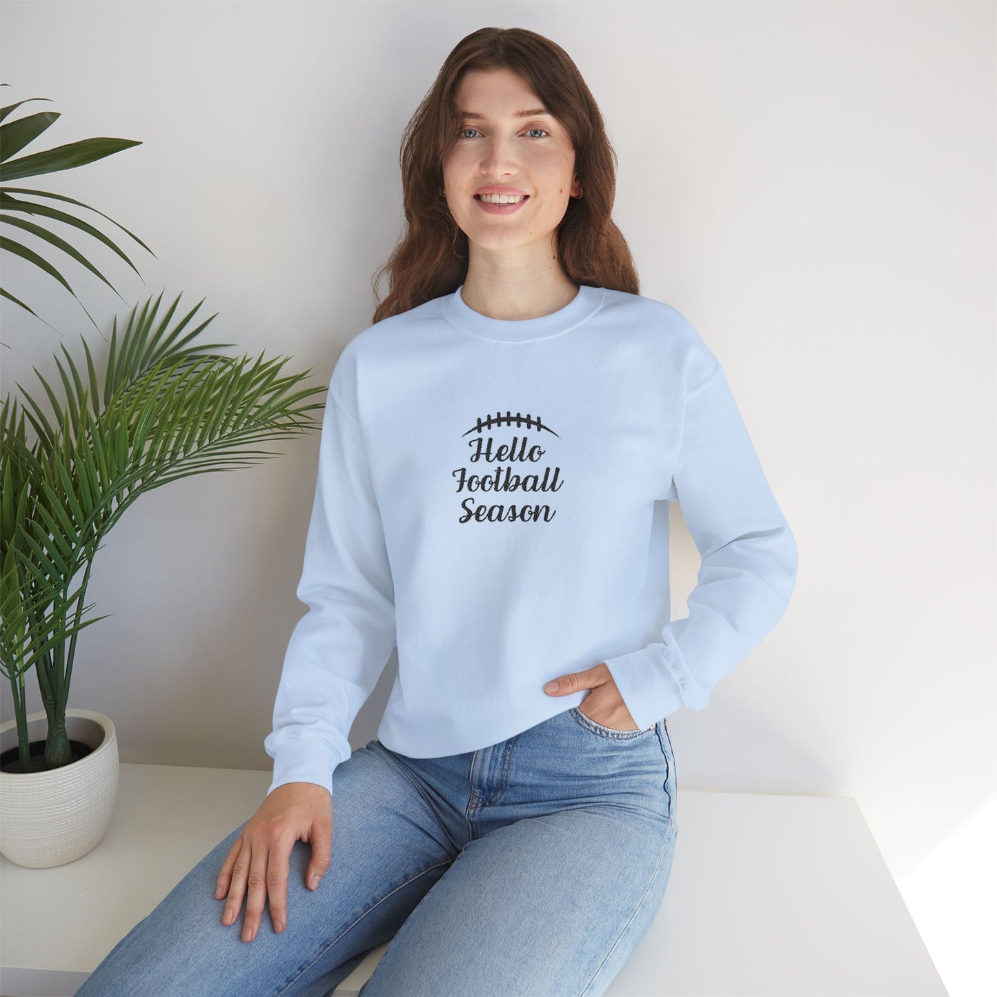 Hello Football Season Sweatshirt — Cozy Game Day Crewneck