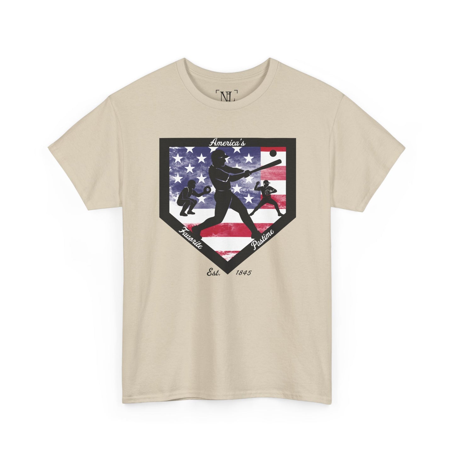 Baseball Home Plate American Flag T‑Shirt – America's Favorite Pastime Design