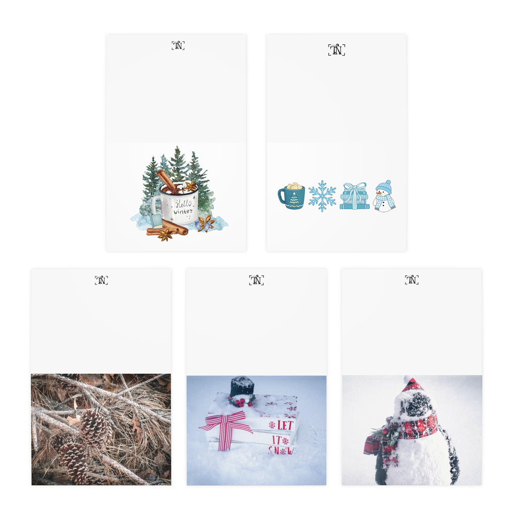 Winter Wonderland Greeting Cards — 5-Pack Assorted Seasonal Designs