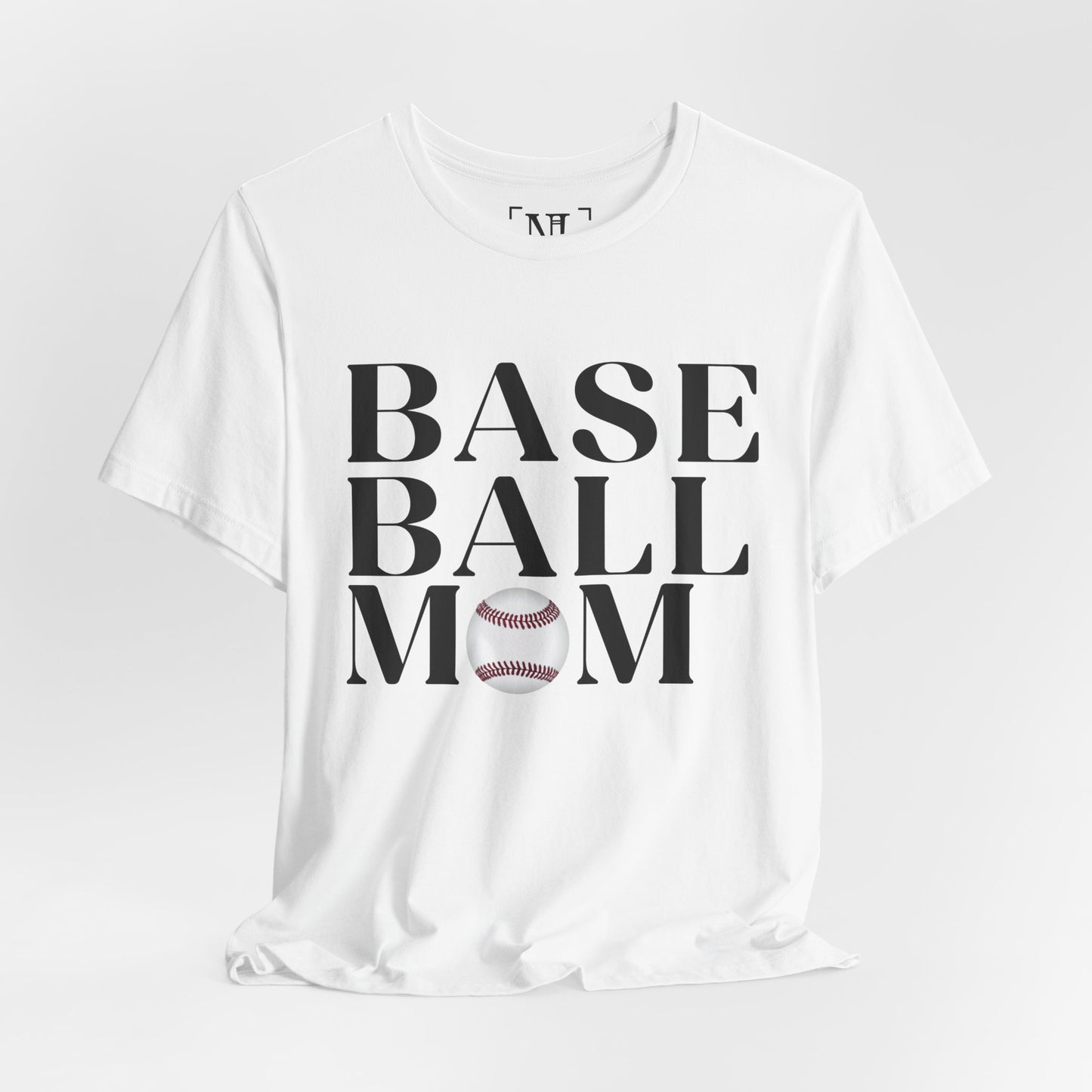 Baseball Mom T-Shirt – Retro Script with Baseball Graphic