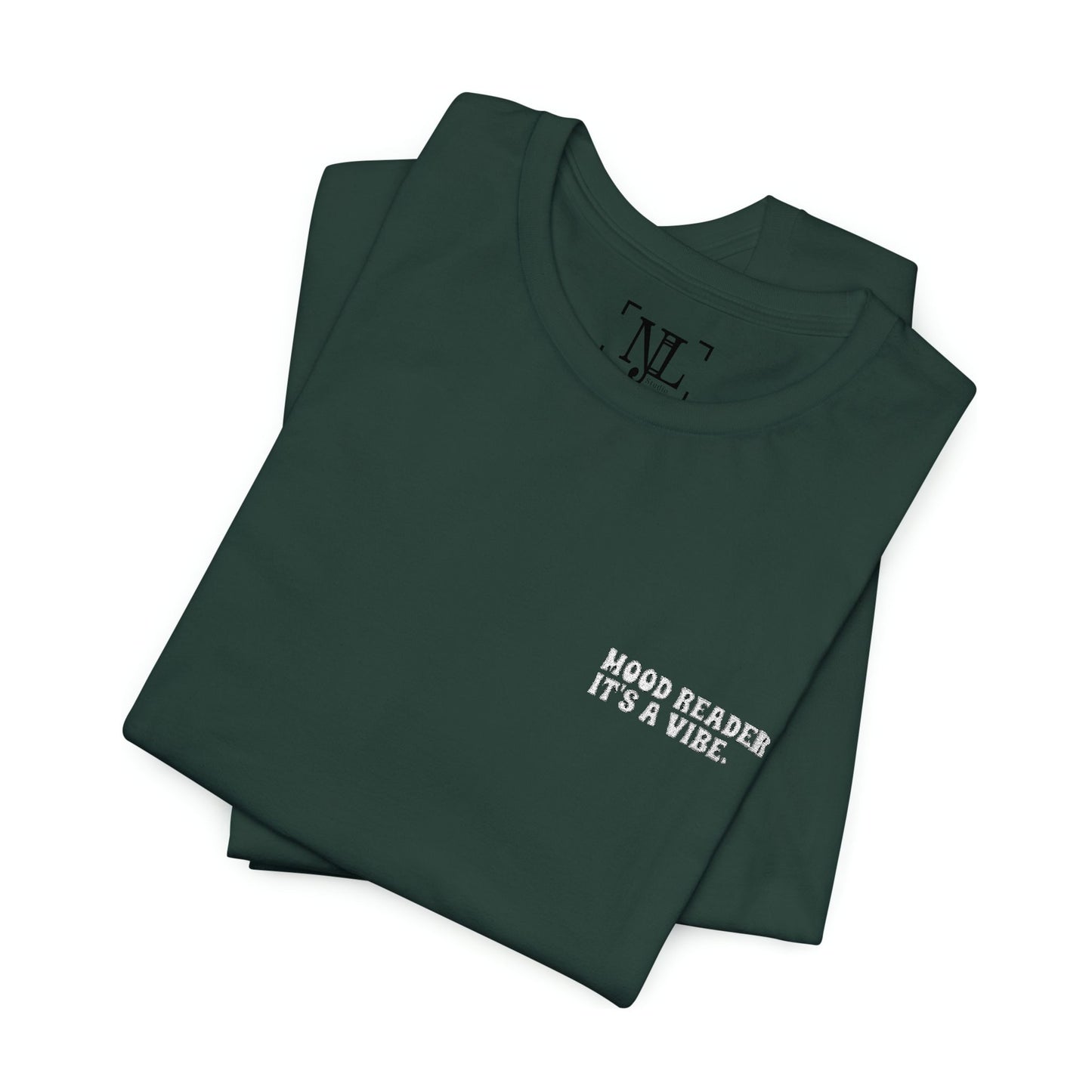 "Mood Readers. It's a Vibe." - Embroidered Literary Tee (White Text)