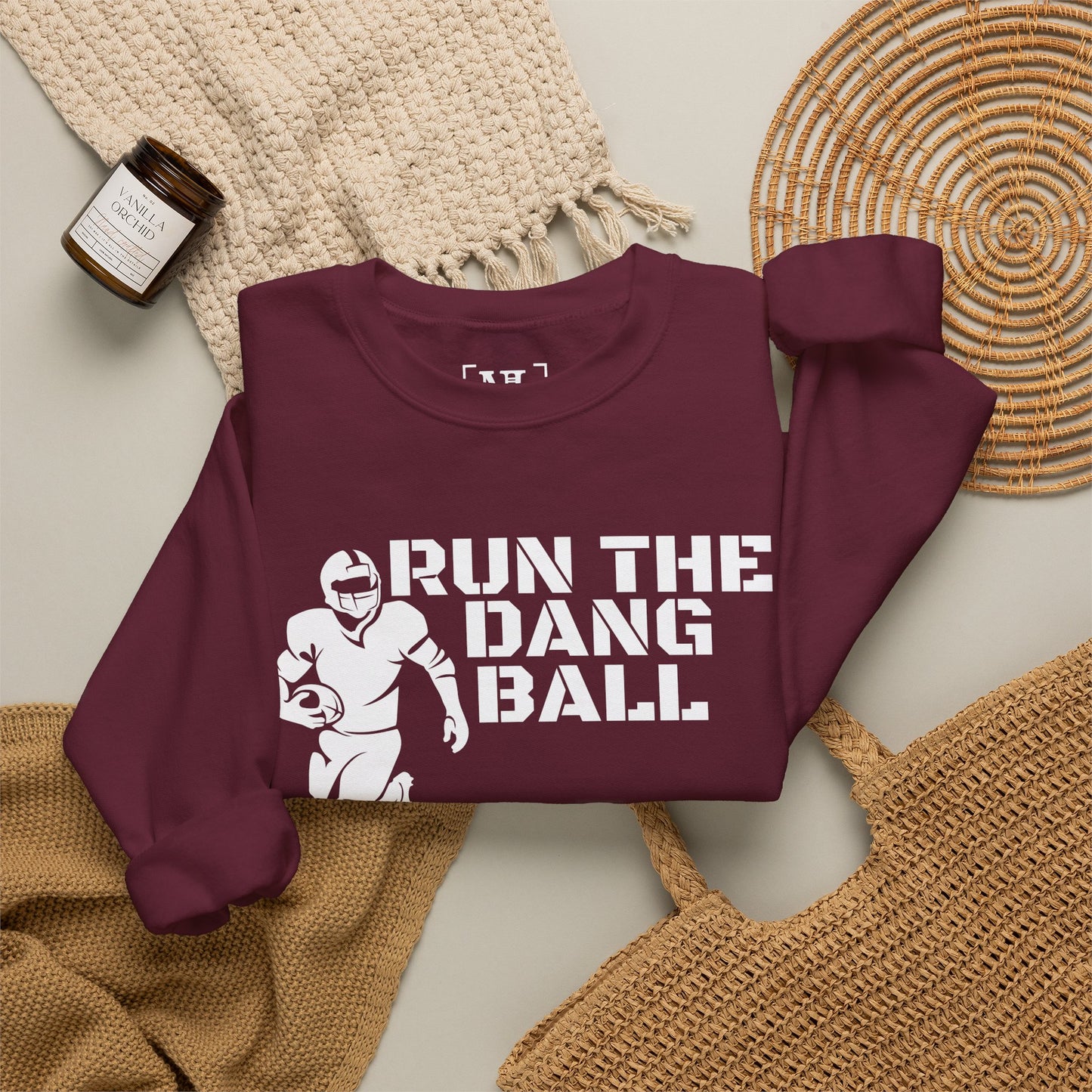 Football 'Run the Dang Ball' Crewneck Sweatshirt (White Text)