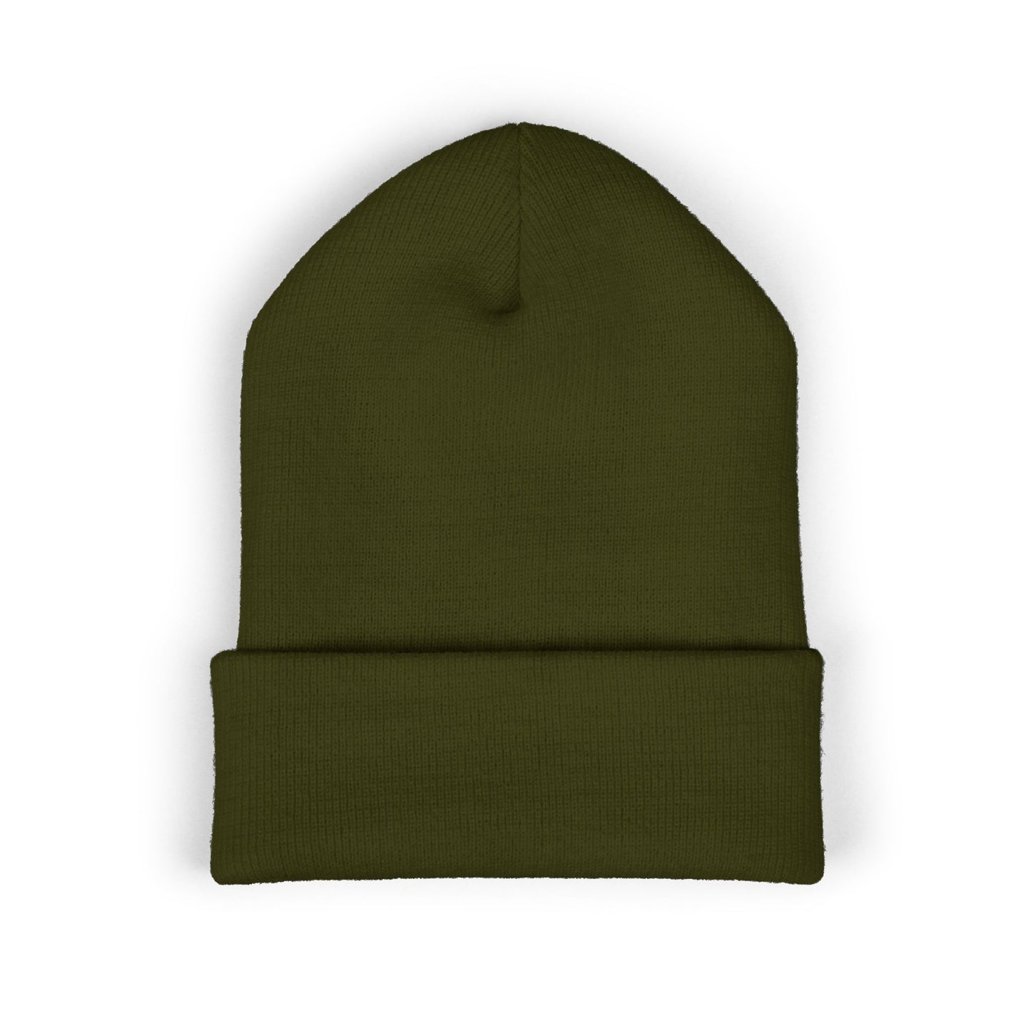 Football Mom Embroidered Cuffed Beanie – Cozy Sideline Knit Hat (White Text)