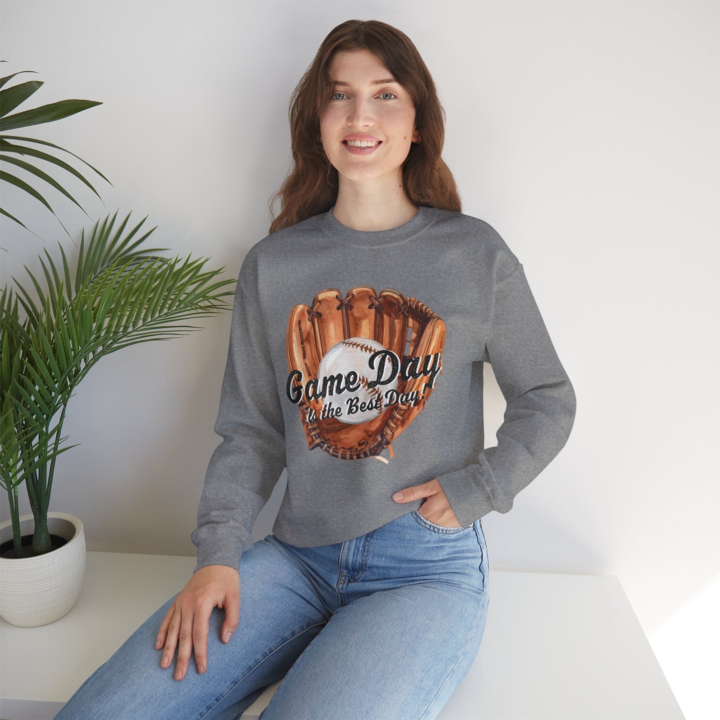 Game Day Baseball Sweatshirt — "Game Day is the Best Day" Crewneck