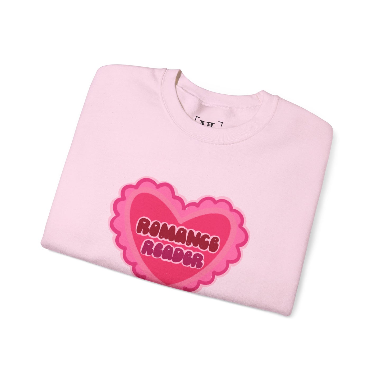 Romance Reader Heart Logo - Cozy Bookish Crewneck Sweatshirt