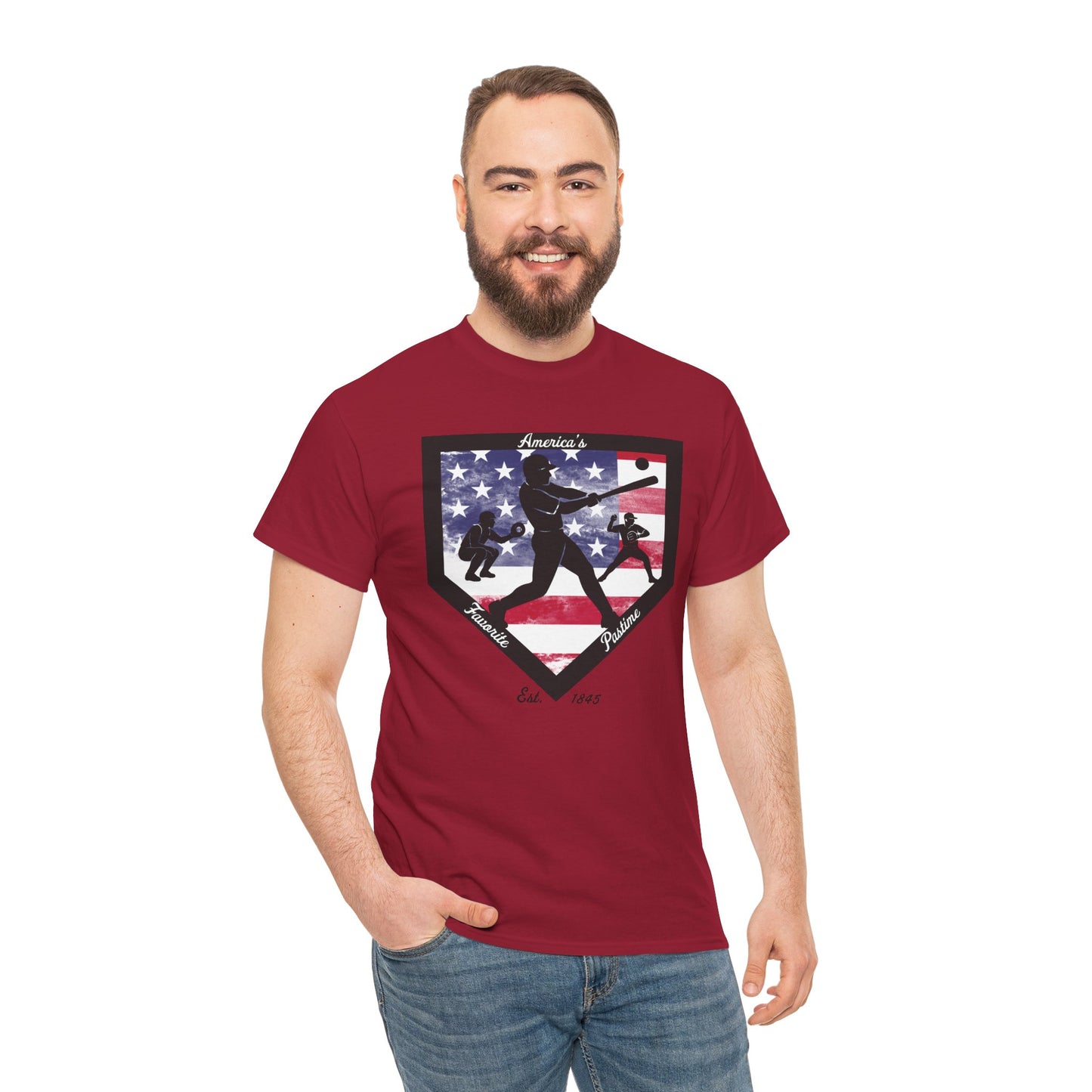 Baseball Home Plate American Flag T‑Shirt – America's Favorite Pastime Design