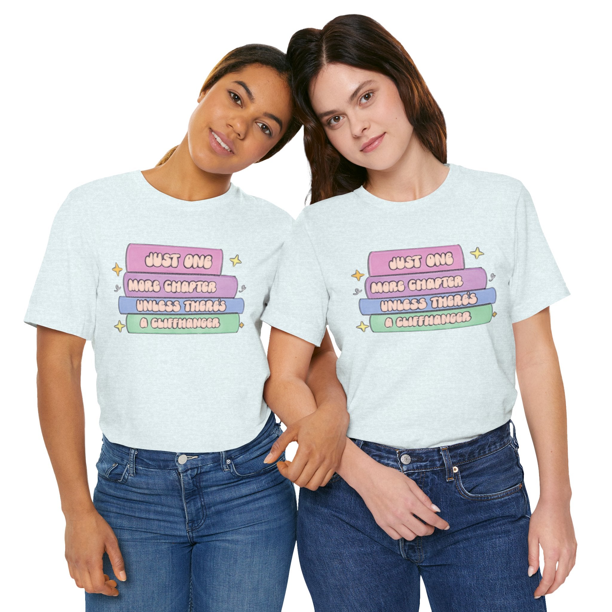 Book Lover Tee — "Just One More Chapter Unless There’s A Cliffhanger" Pastel Graphic