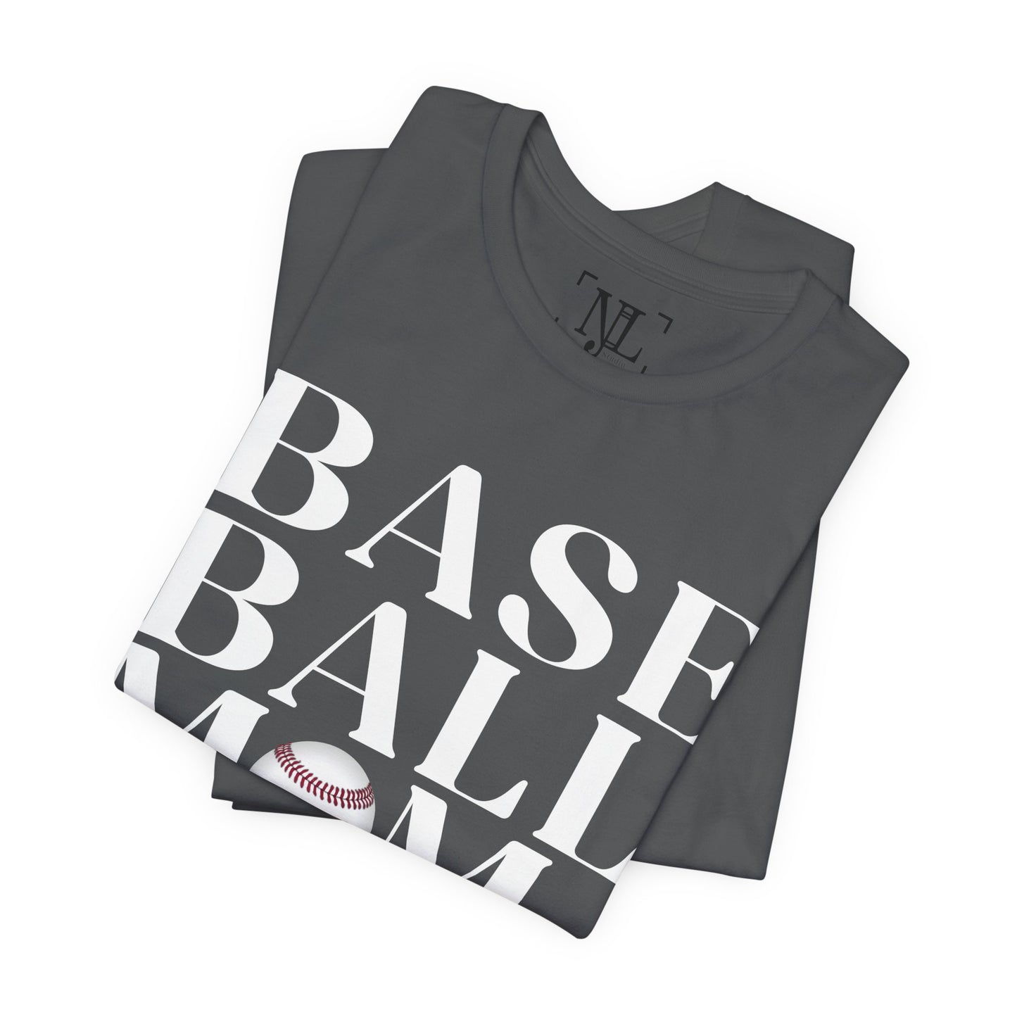 Baseball Mom T-Shirt – Retro Script with Baseball Graphic