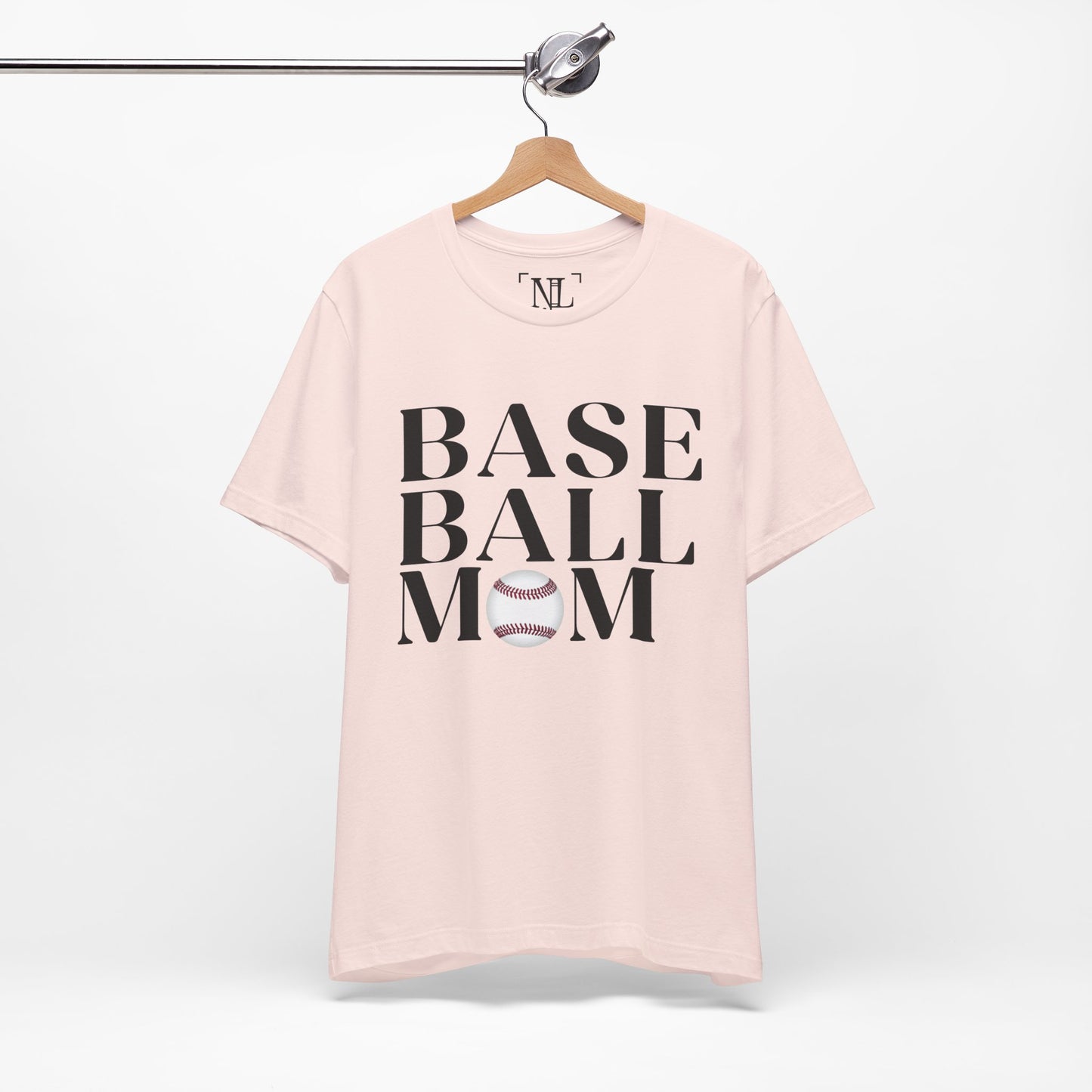 Baseball Mom T-Shirt – Retro Script with Baseball Graphic