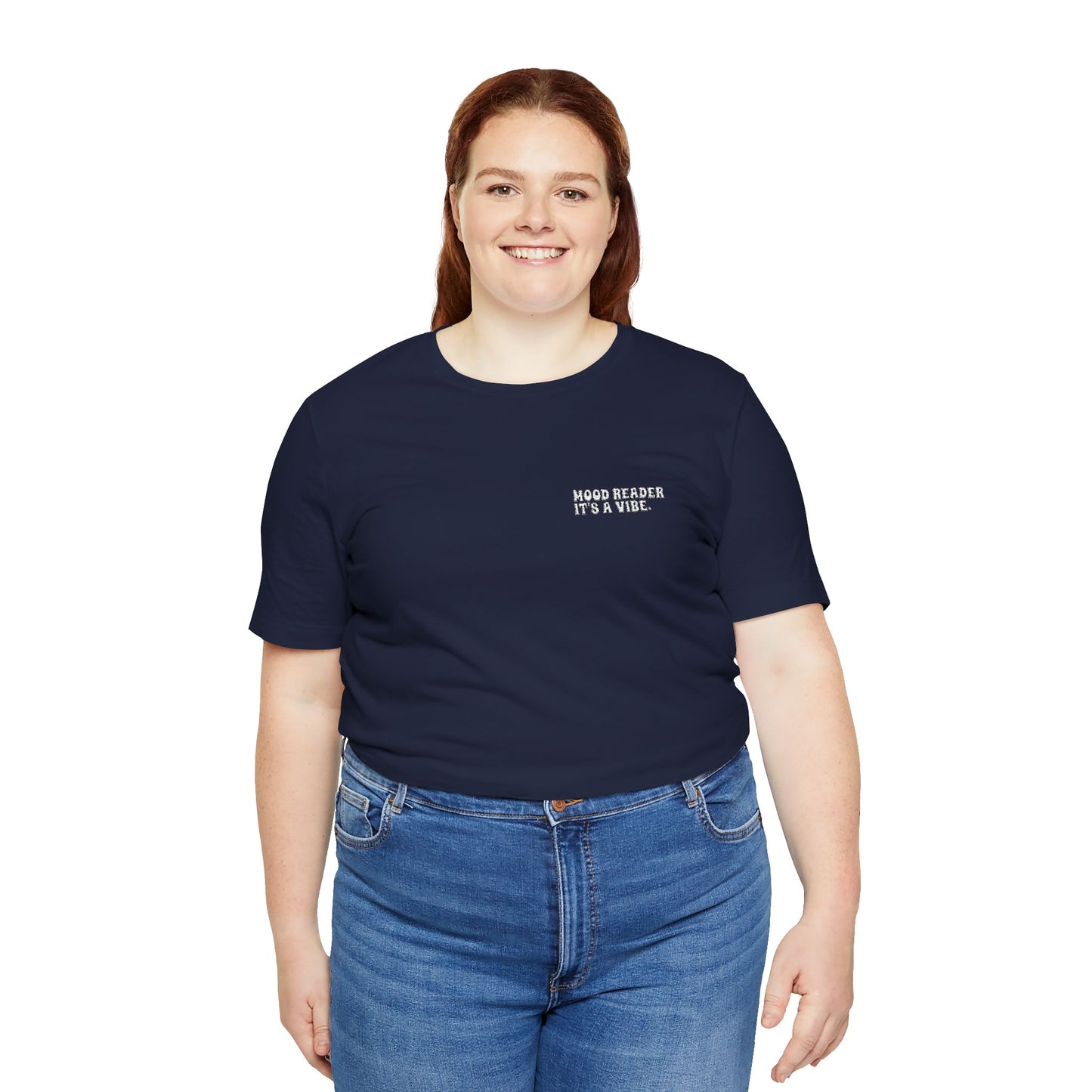 "Mood Readers. It's a Vibe." - Embroidered Literary Tee (White Text)