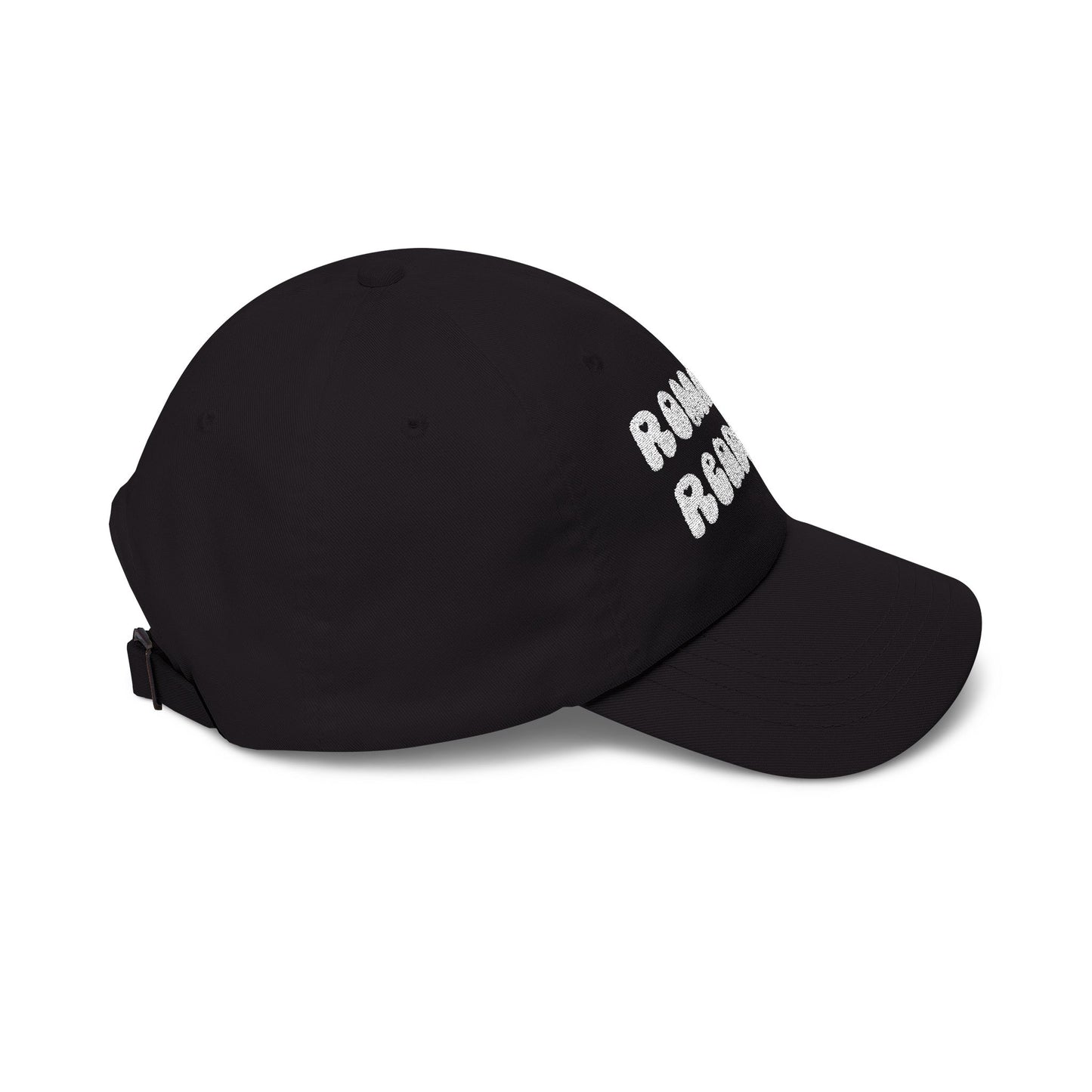 "Romance Reader" - Embroidered Literary Dad Cap (White Text with Maroon Hearts)