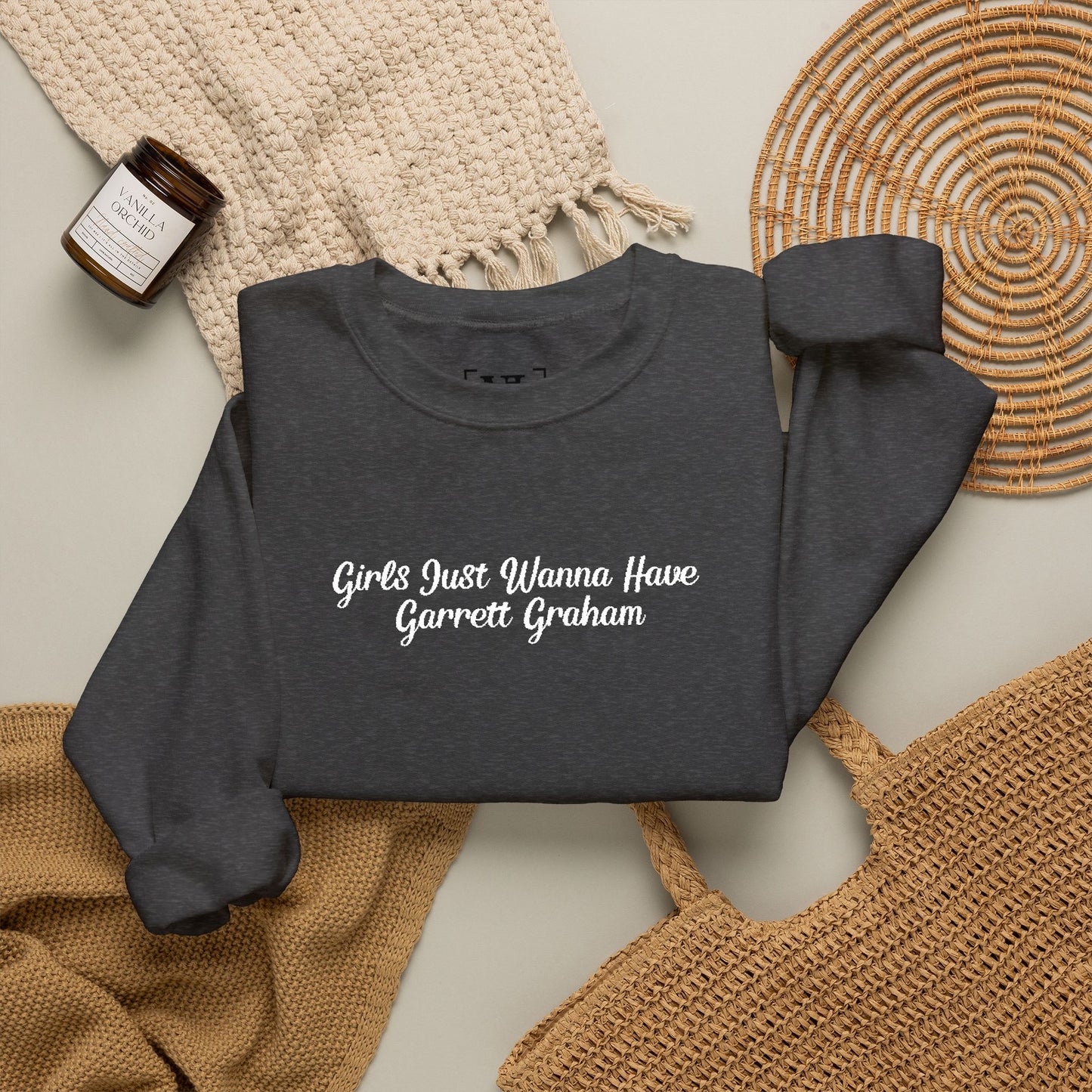 Girls Just Wanna Have Garrett Graham - Hockey Romance Inspired Embroidered Sweatshirt