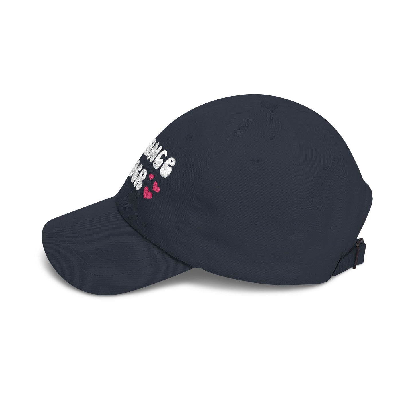 "Romance Reader" - Embroidered Literary Dad Cap (White Text with Maroon Hearts)