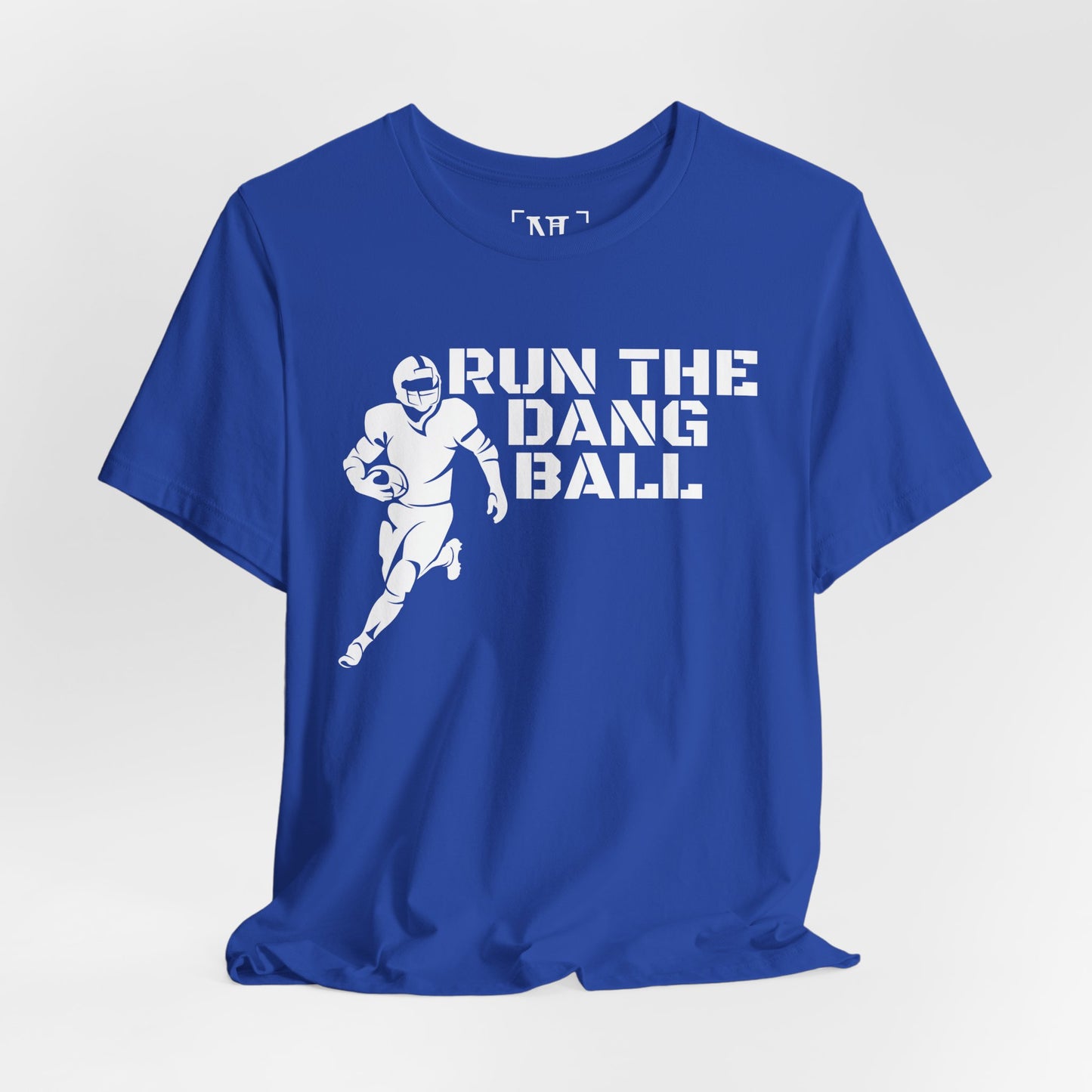 Run the Dang Ball T-Shirt — Football Player Graphic Tee (White Text)