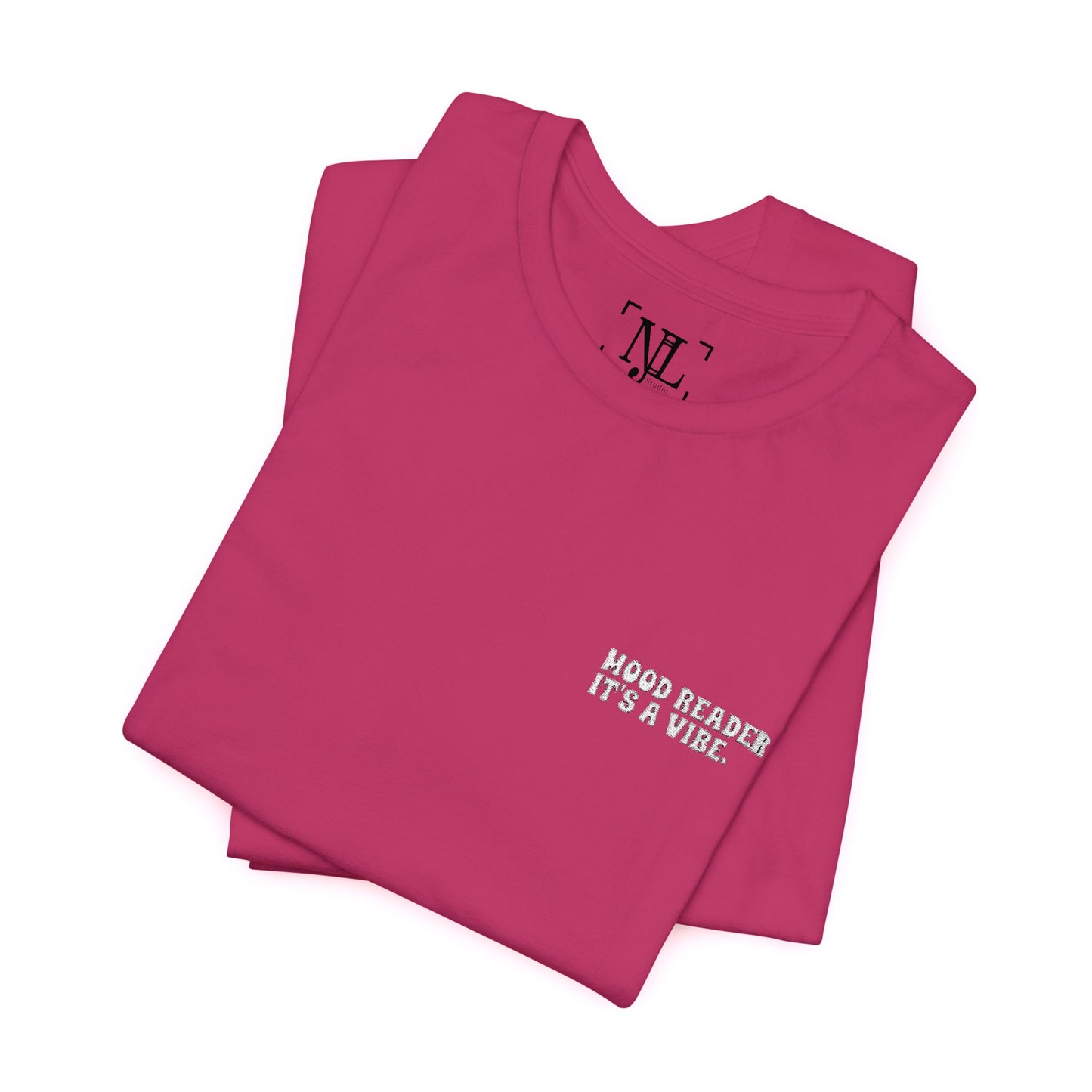 "Mood Readers. It's a Vibe." - Embroidered Literary Tee (White Text)