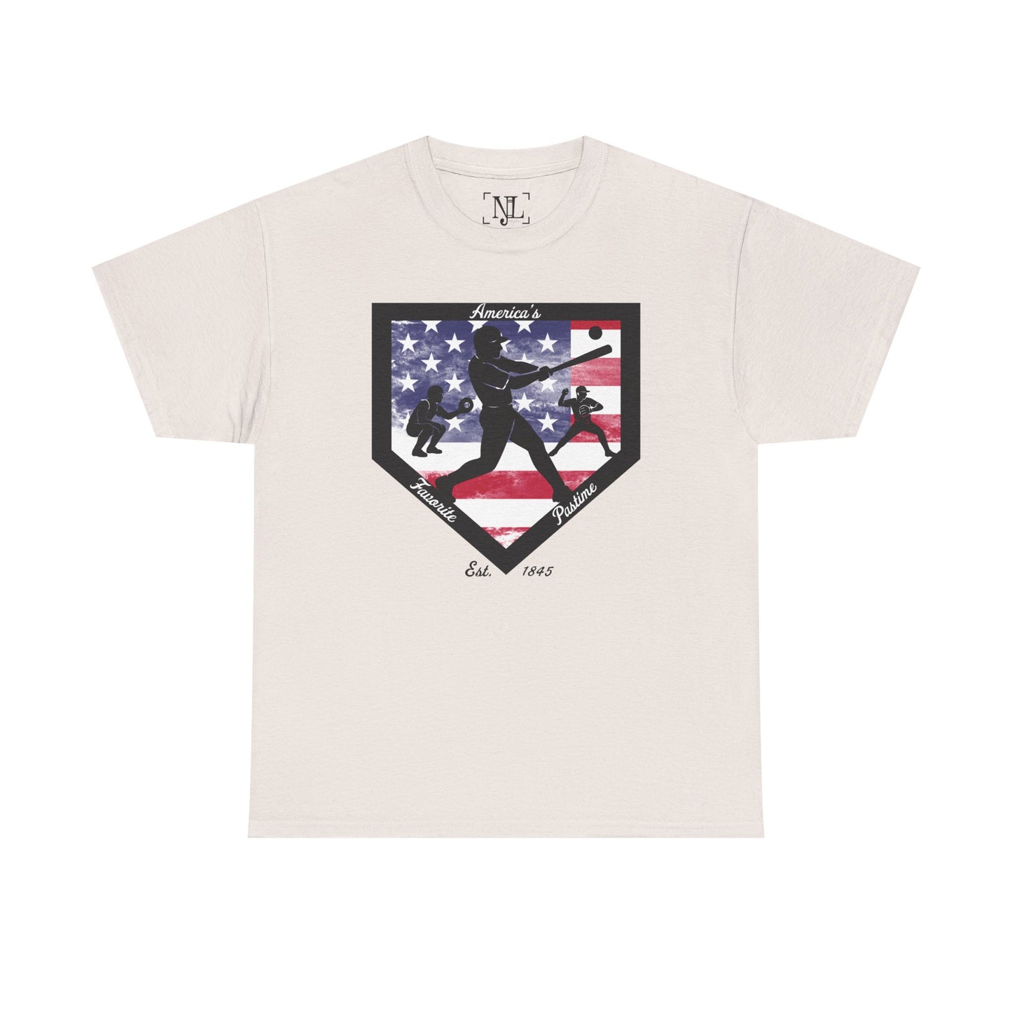 Baseball Home Plate American Flag T‑Shirt – America's Favorite Pastime Design
