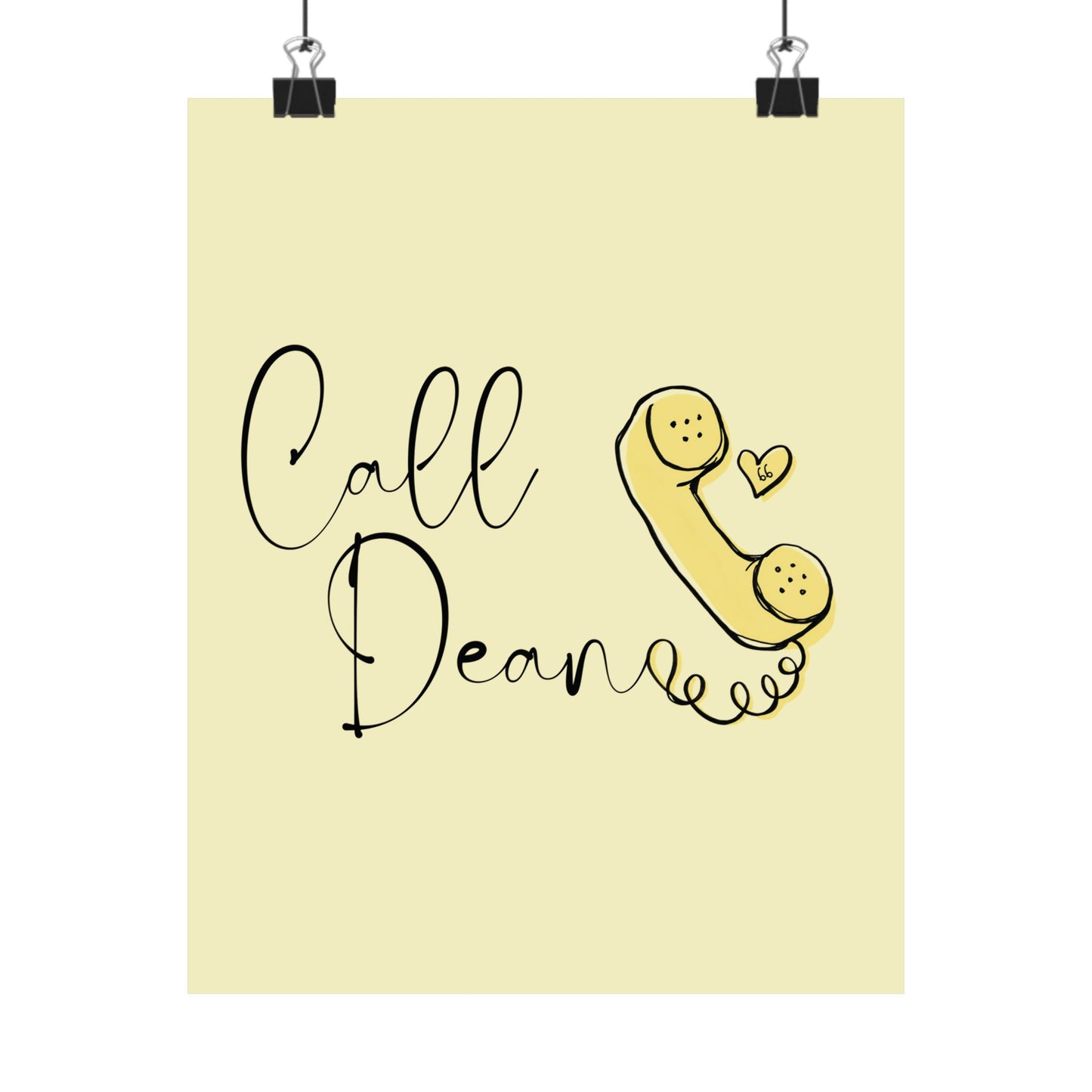 Call Dean - Hockey Romance Inspired Wall Art